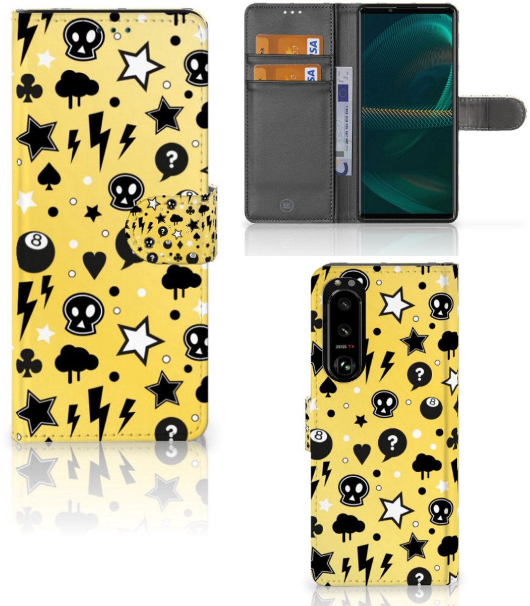 Telefoonhoesje met Naam Sony Xperia 5III Punk Geel