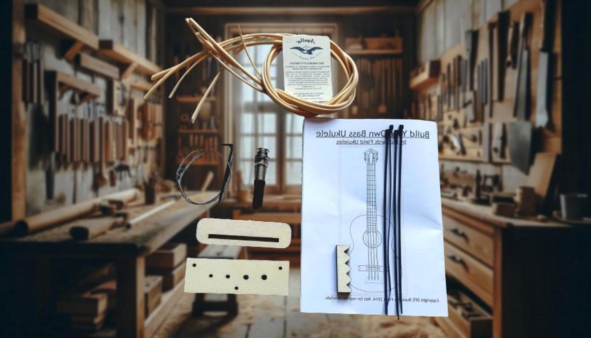 Bass Ukulele Kit - Gitaar Conversie - Muziek Maken - Short Scale - 3/4 1/2 - Birch Pale Hout
