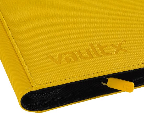Gele Vault X map met rits. Het logo is reliëf.