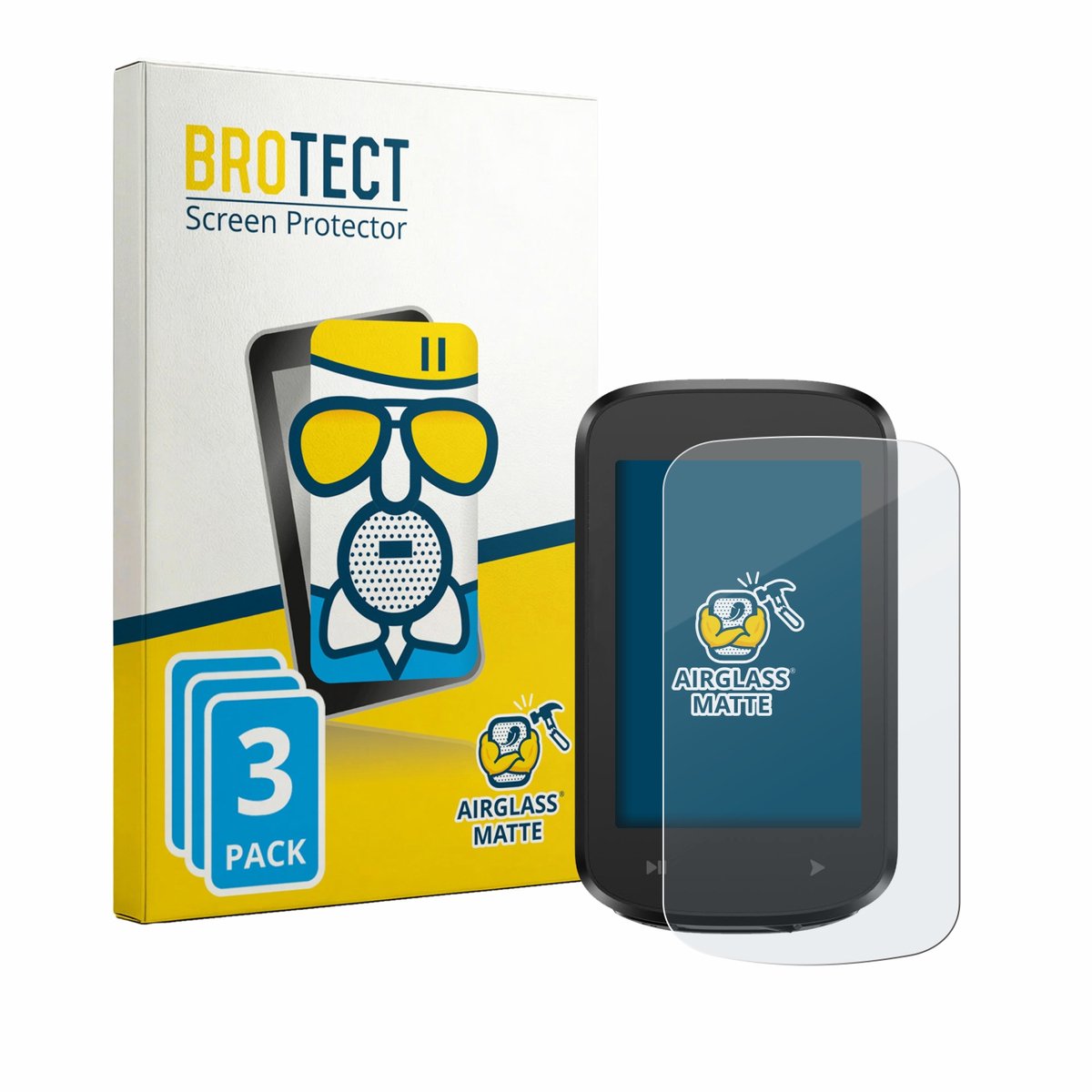BROTECT - Screenprotector voor igpsport BSC100MAX - Folie Beschermfolie Beschermglas matte 3 Stuks