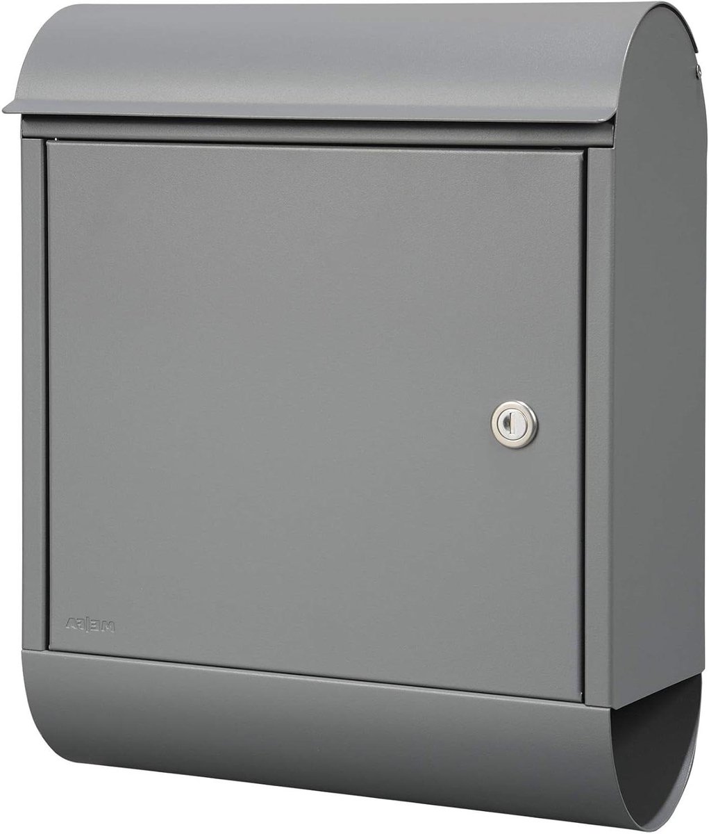 Brievenbus met krantenrol - Brievenbus buiten - Post ontvangen - Geïntegreerde krantenbox - 430x340x150 mm - Grijs