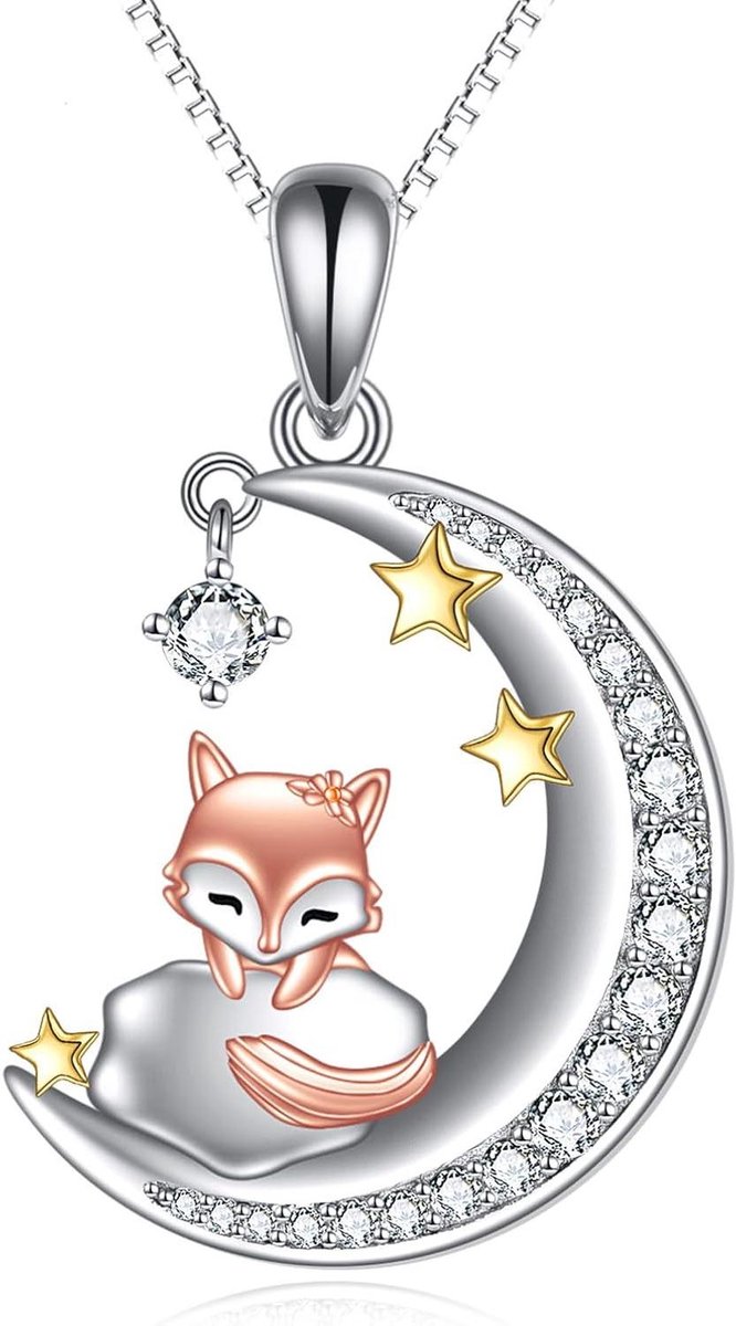 Dieren Ketting - Hanger Halsieraad - Cadeau Vrouwen - Sterling Zilver - 0.8 x 3.8 cm - Zilverkleurig