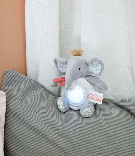 Nachtlampje Olifant - Sterrenprojector Baby - Babykamer Verlichten - Zachte Verlichting - 15 cm - Grijs van Merkloos — afbeelding 2