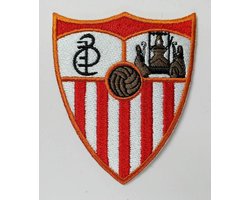 FC Sevilla Patch - Voetbal Club Badge - Kleding Versieren - Opstrijkbaar Ontwerp - 8x6.8cm - Rood