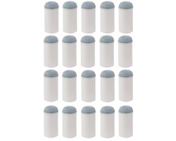 20-stuks Biljartkeu-Tip - Beschermer voor biljartkeu-Tip - Accessoire voor biljartkeu-Tip - Inschuifbare biljartkeu-Tip - 1,2 x 3 cm - Geen lijm of gereedschap nodig - Geschikt voor het repareren van biljart- En snookerkeu-Tips - Wit