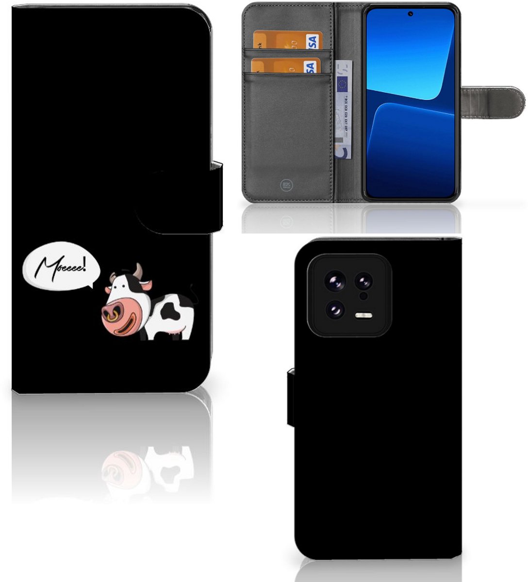 Book Case voor Xiaomi 13 Leuk Hoesje Cow