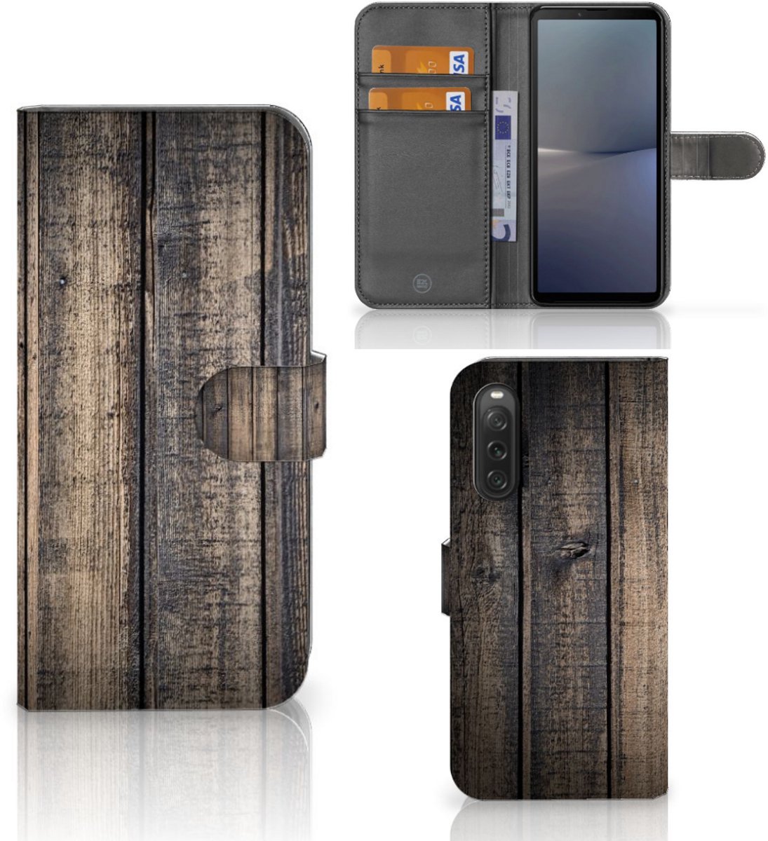 Sony Xperia 10 V Book Style Case Steigerhout