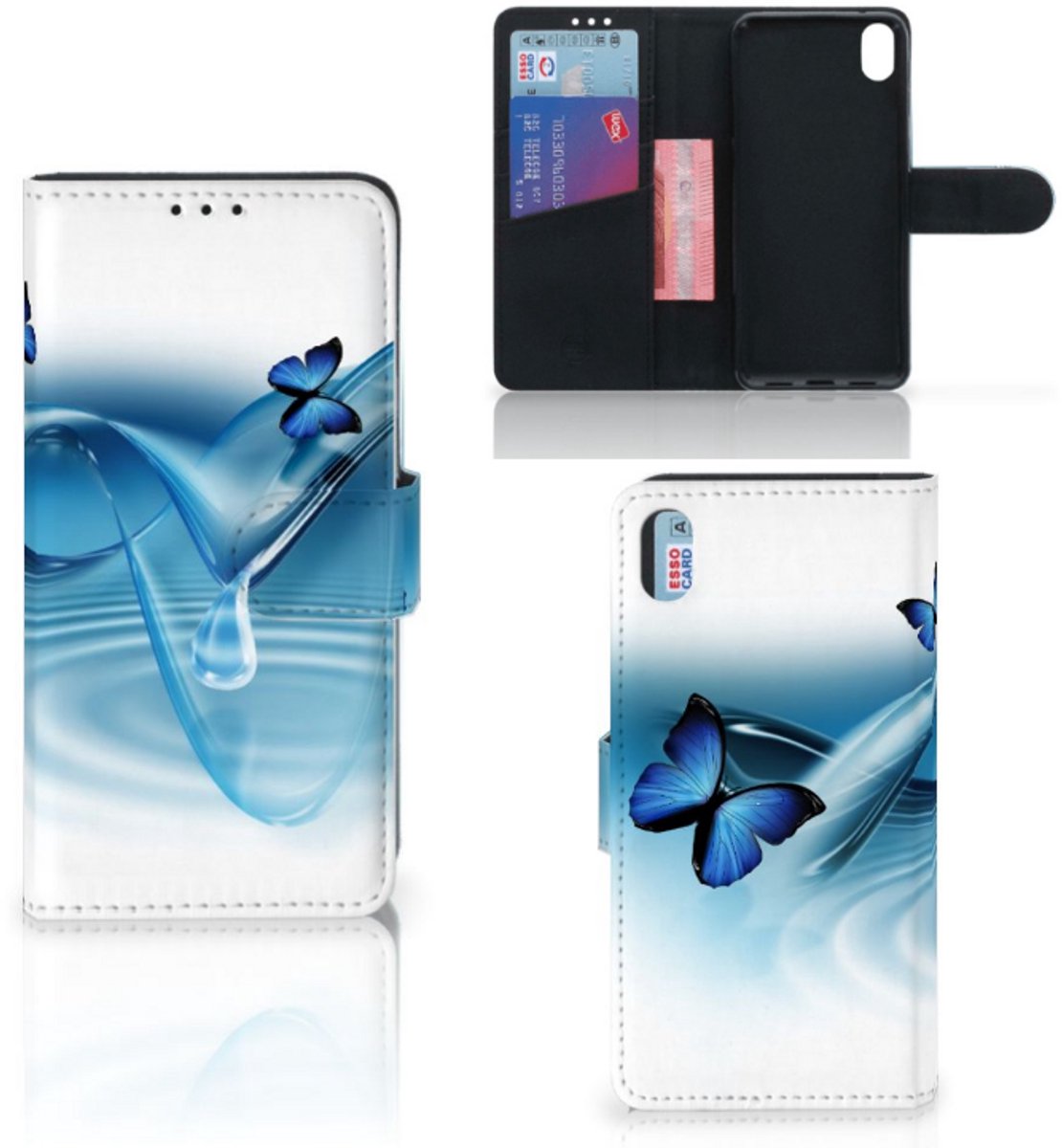 Xiaomi Redmi 7A Telefoonhoesje met Pasjes Vlinders