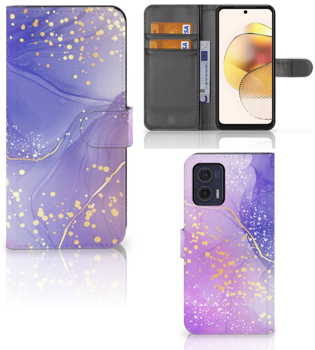 Hoesje voor Motorola Moto G73 Watercolor Paars