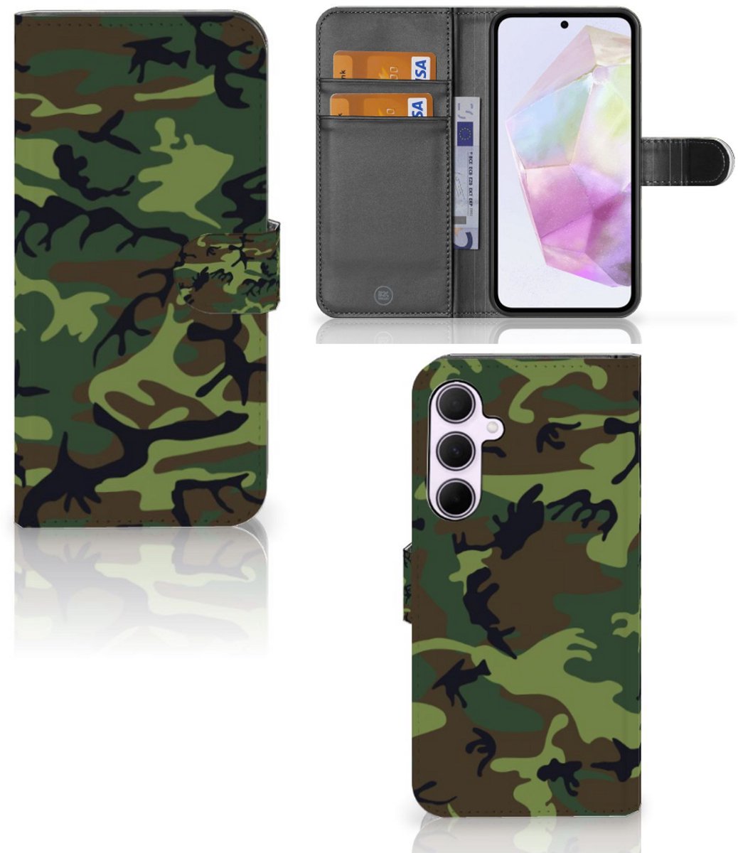 Samsung Galaxy A35 Telefoon Hoesje Army Dark