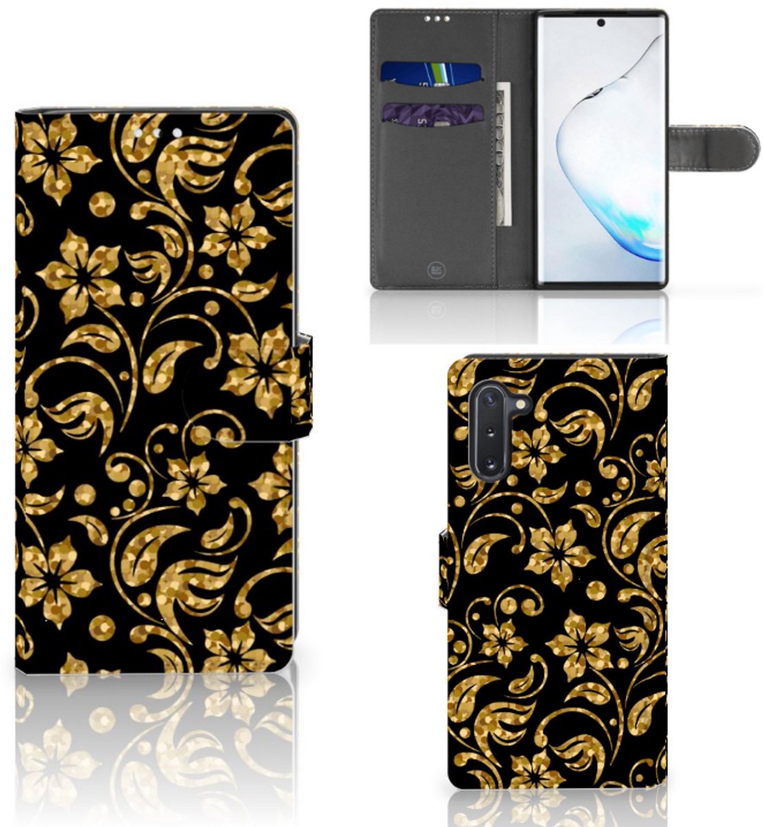 Samsung Galaxy Note 10 Hoesje Gouden Bloemen