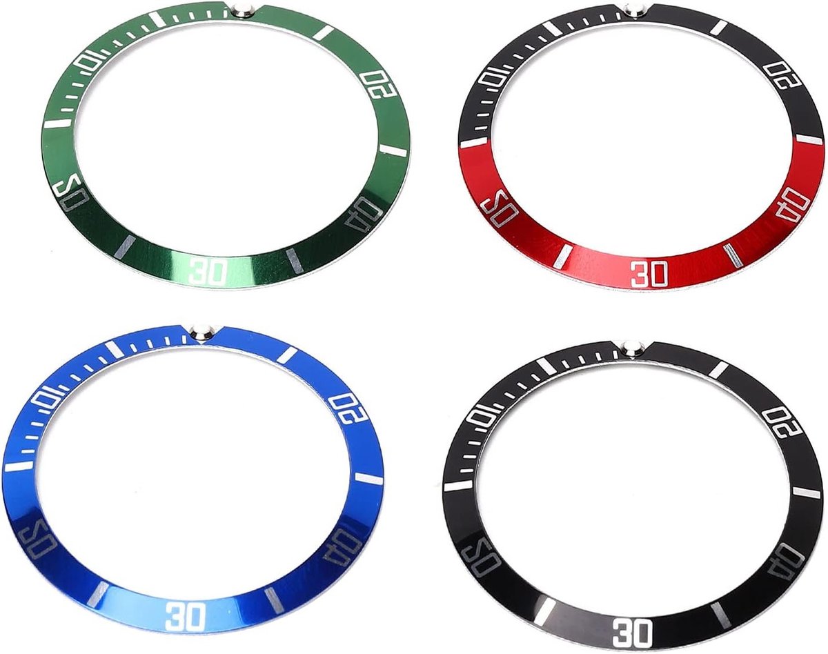 Vervangring voor Horloge - 4 Stuks Aluminium Bezel Insert Accessoires voor Horlogedial, Duurzaam en Lichtgewicht