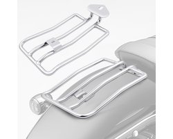 DREAMIZER SoloSeat bagagedrager compatibel met Harley, chroom motorfiets achterspatborddrager voor Sportster XL883 1200 2004-2015