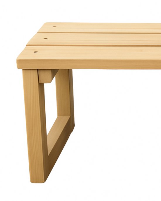 Banc de jardin en bois fait main – Livré monté – Banc de jardin naturel 120 x 45 x 45 cm – Idéal pour deux personnes – Traité à l'huile (teinté)