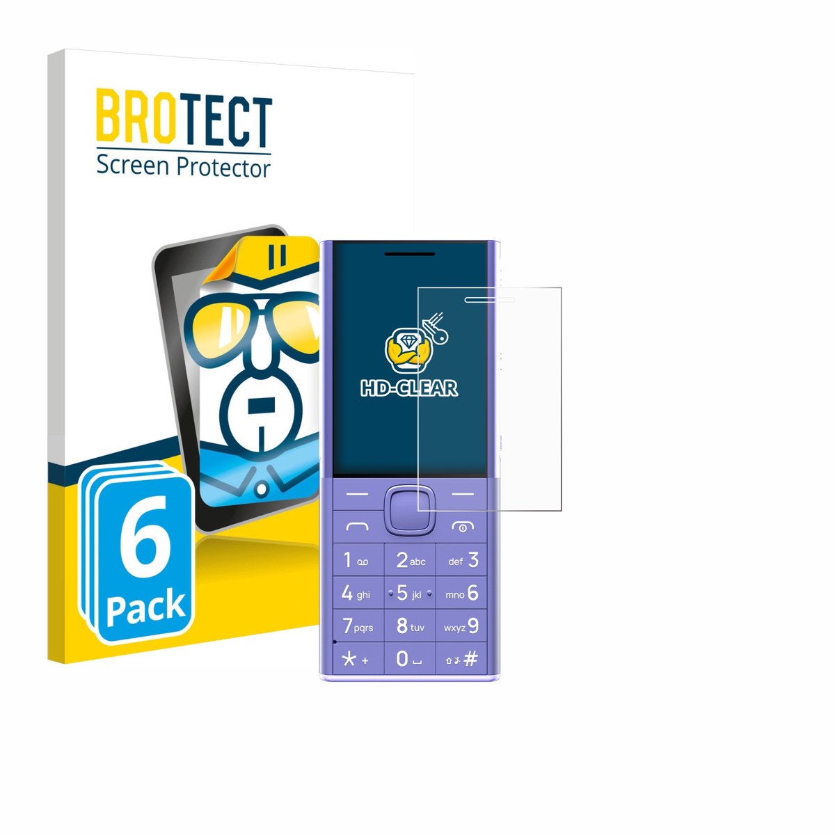 BROTECT - Screenprotector voor Nokia 150 Music - Folie Beschermfolie transparant 6 Stuks