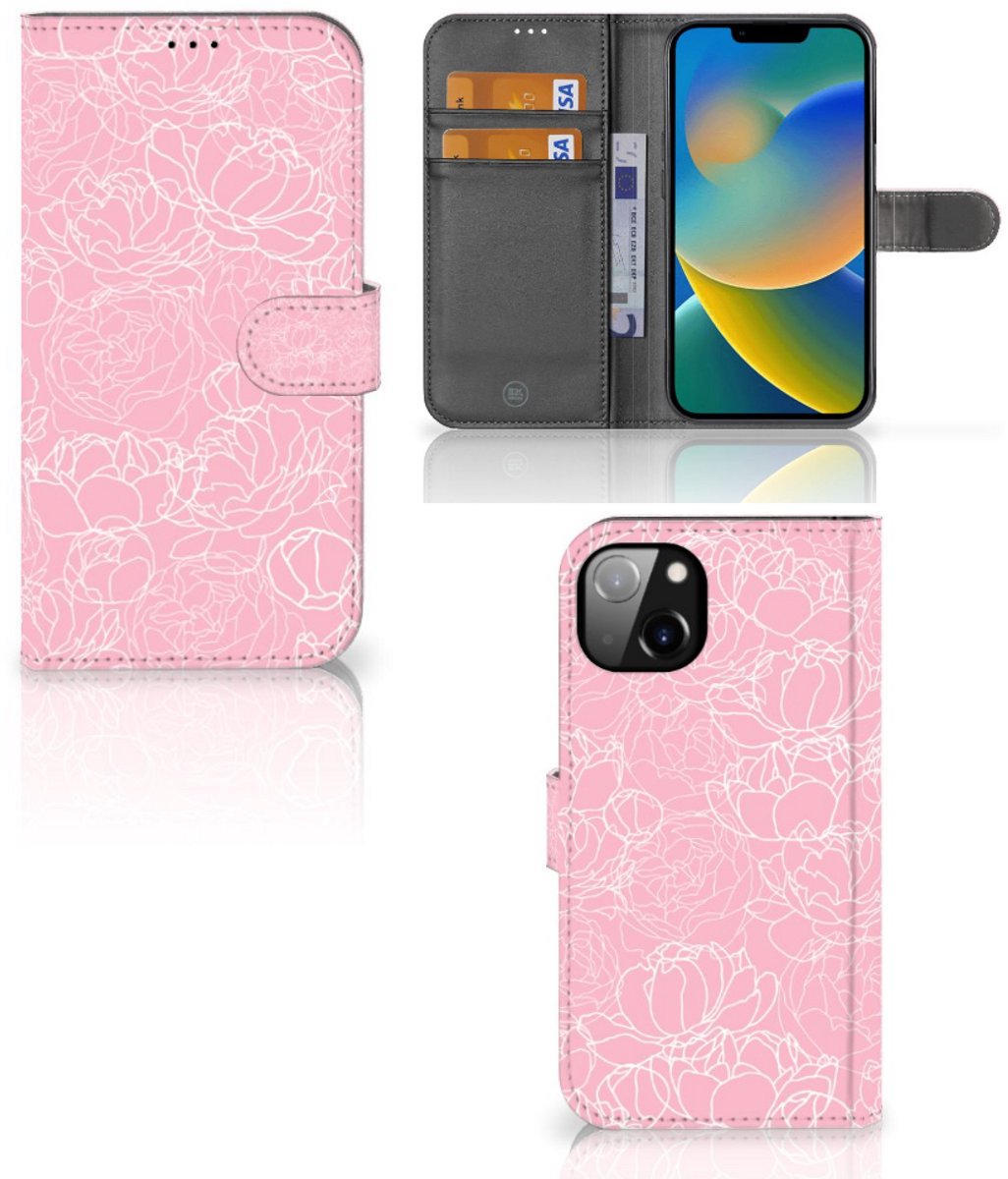 iPhone 14 Plus Hoesje White Flowers