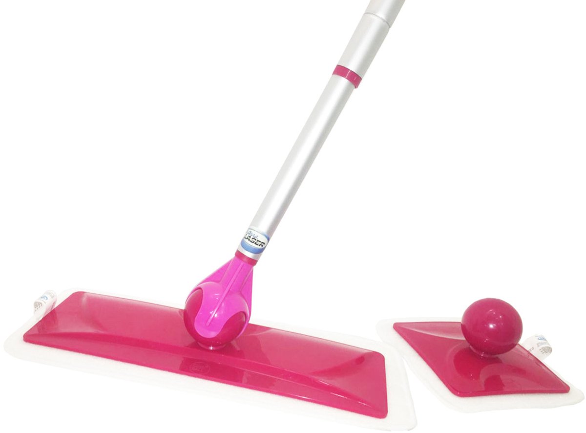 Aqua Laser Vloermop | Microvezelmop set met gratis 6 microfiber doeken en gratis raamwisser | Clickball – Dweil - vloerreiniger - dweilset – vloerwisser – dweilsysteem compleet – voordeelset – voor tegel en houten vloeren met draaibare schanier