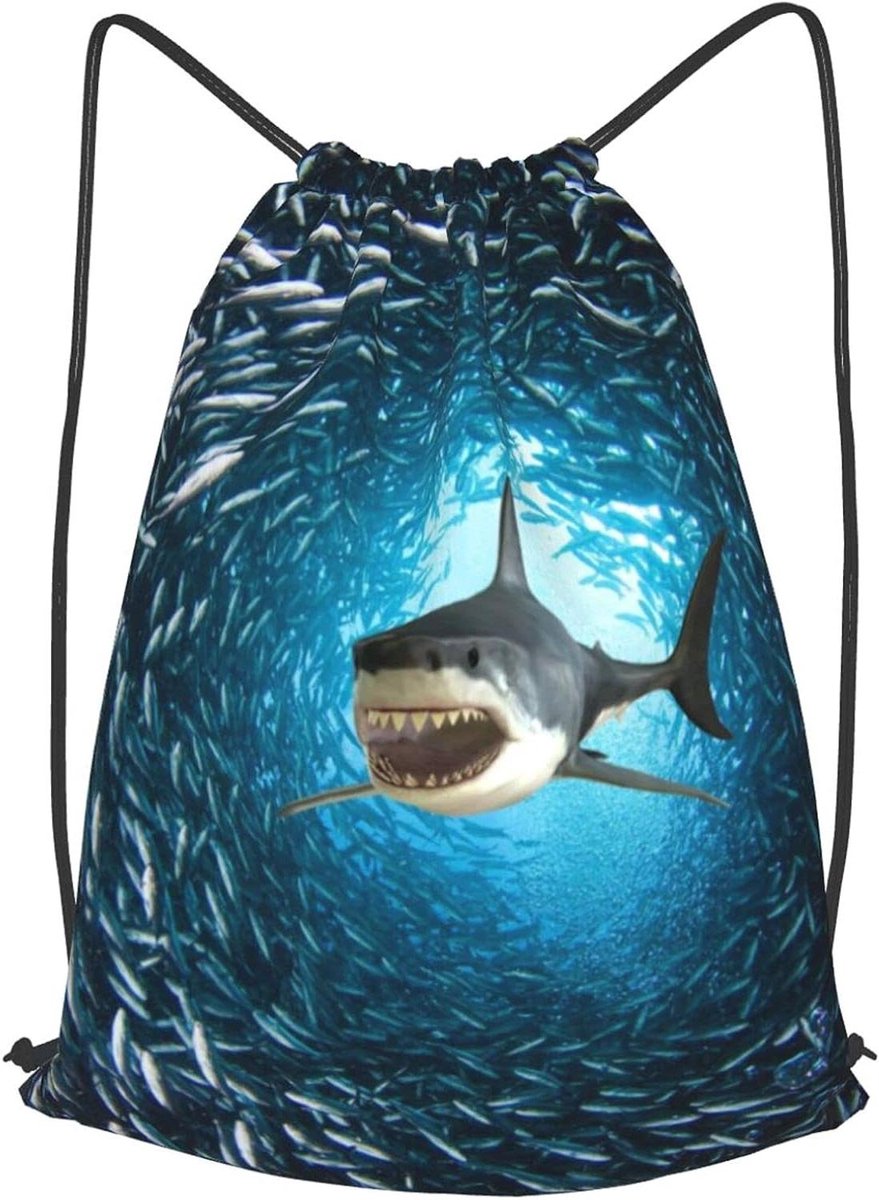 Rugzak met trekkoord - Sporttas Gymtas - Sport en fitness - Waterafstotend polyester - 498 x 419 cm - Onderwater haai