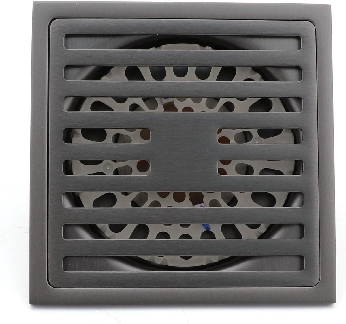 Vloerafvoer Douche - Afvoerplug Haarzeef - Badkamer Afvoeren - Verwijderbare Haarvanger - 10x10 cm - Donkergrijs