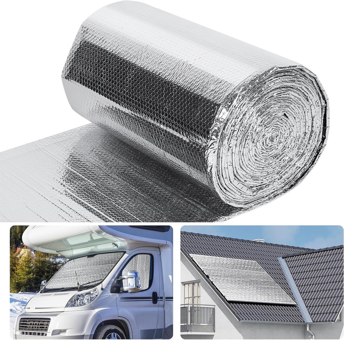 Isolatie roll - Warmtefolie Raamfolie - Energie besparen - Dubbellaags ontwerp - 1.22 x 20 meter - Zilver