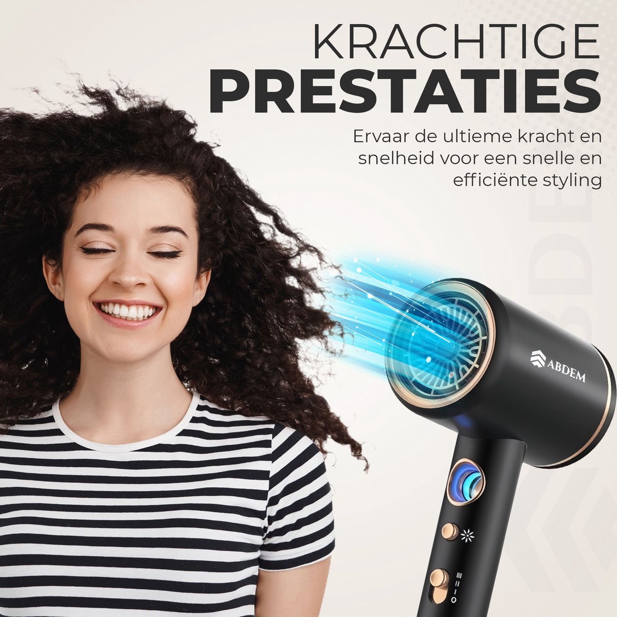 Abdem Professionele Föhn met Diffuser 2000W Ionische Technologie - afbeelding 2