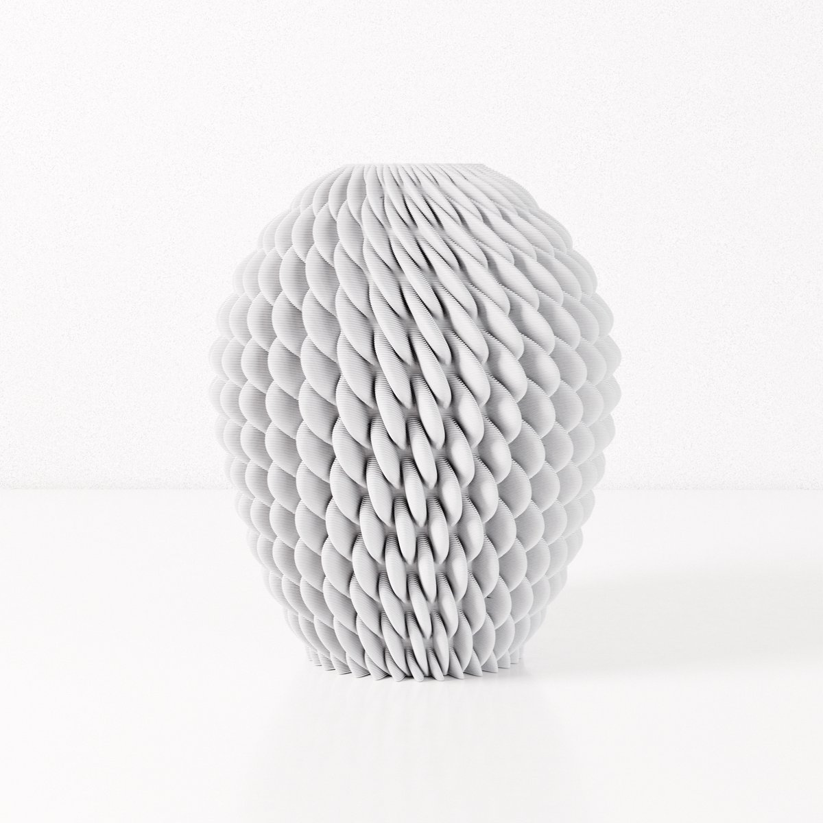 Fleuriek vaas CHLOE - Wit H44 cm- Ronde designvaas met bijzonder reliëf - Unieke vaas voor een modern interieur - Bolvaas voor tafel of dressoir