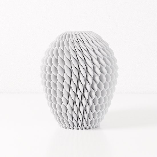 Fleuriek vaas CHLOE - Wit H44 cm - Grote decoratieve vaas met organische vorm - Moderne vloervaas en eyecatcher voor woonkamer of hal