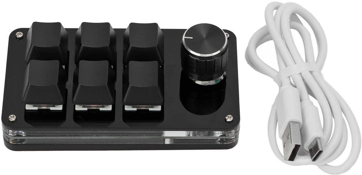 Pissente Mini Macro Gaming Keyboard - Programmeerbare 6-toetsen Mechanische Toetsenbord (Zwart)
