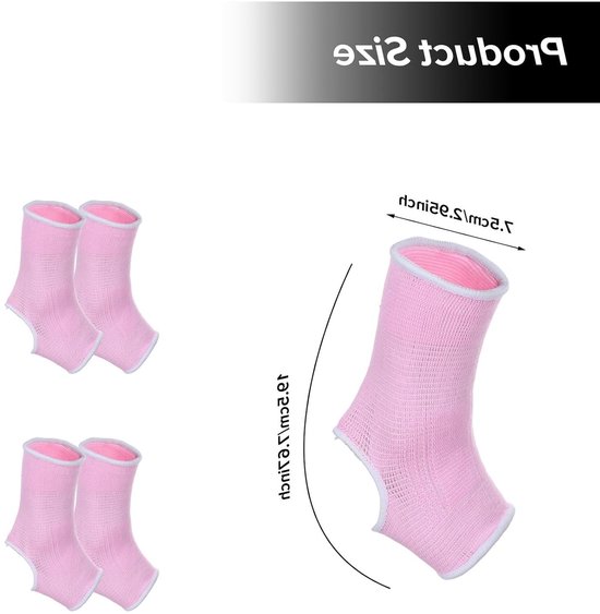 Ademende Enkelbandages voor Kinderen - Elastische Steun voor Verstuikte Enkels, Bescherming tijdens Sport en Dans, Hiel Sokken voor Meisjes 6-14 Jaar (Roze) — afbeelding 5