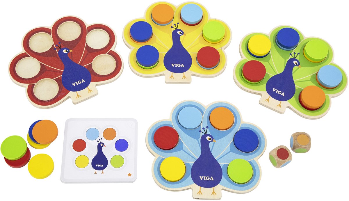 Viga Toys® Pauw Kleur Matching Spel