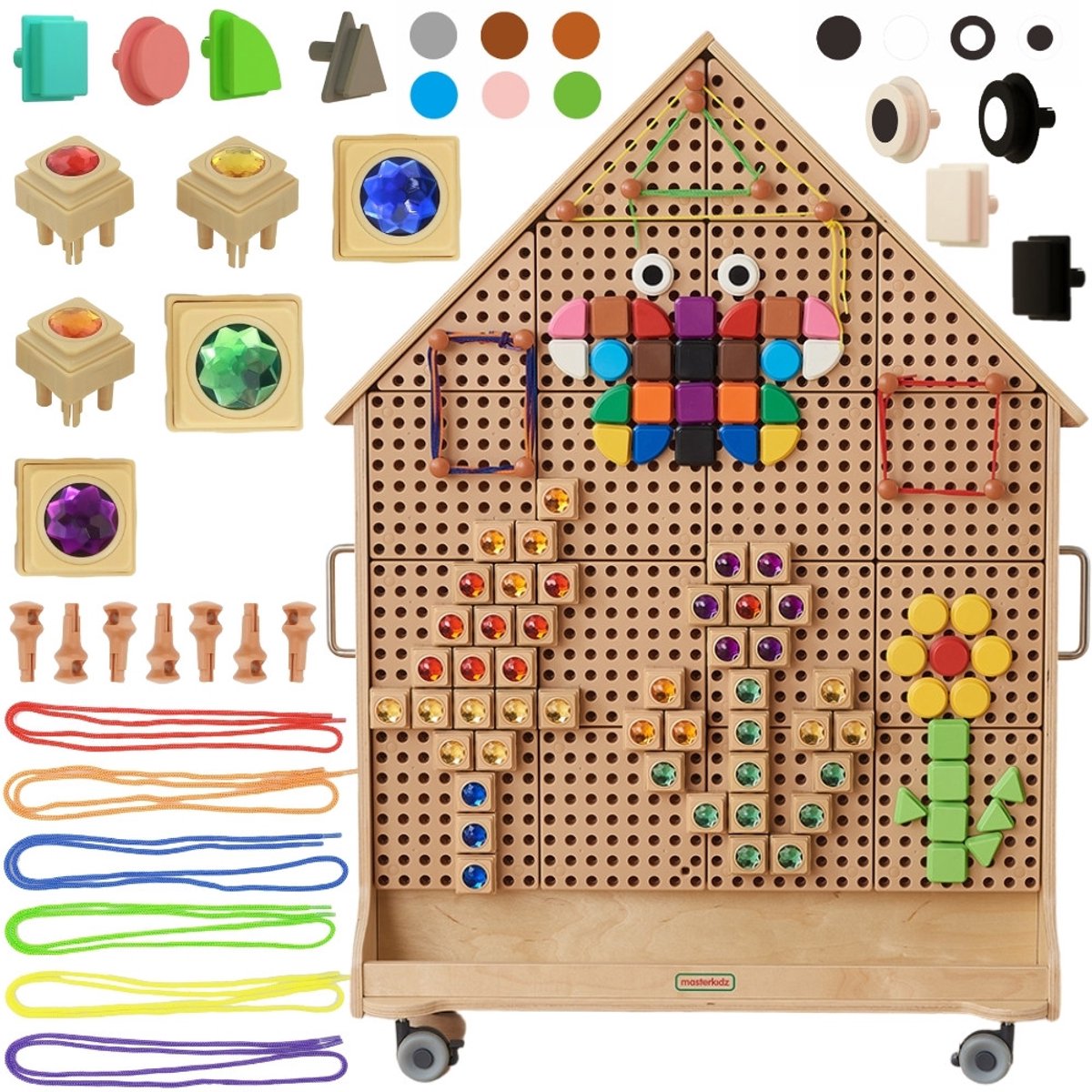 Masterkidz Houten Stambord Vrijstaand Xxl In Huisvorm + Accessoires - UNI