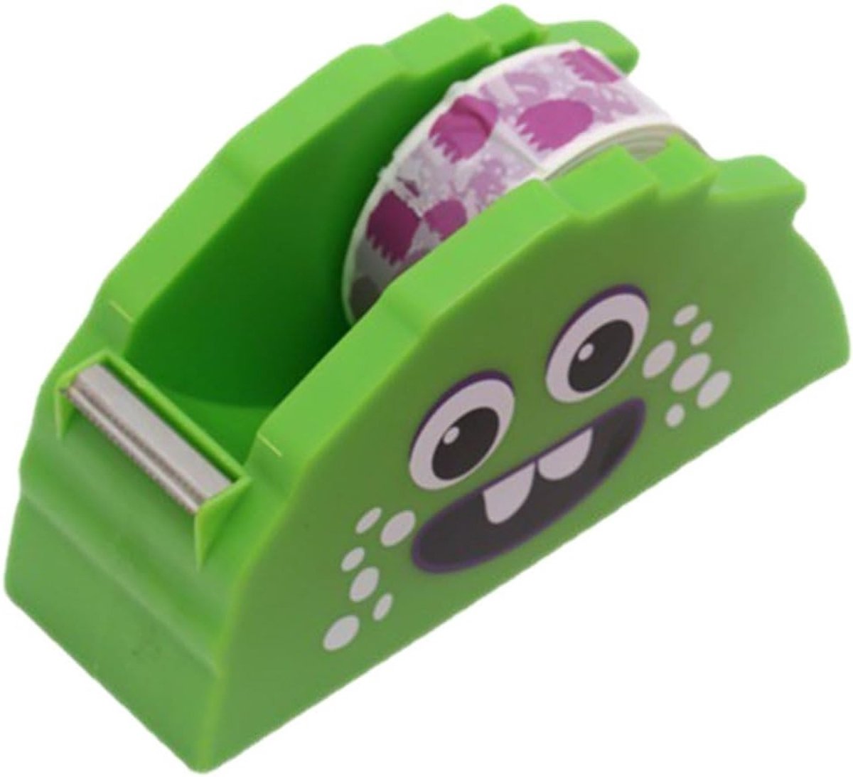 Plakbandhouder met cartoon-monster voor bureau, multifunctionele plakbanddispenser met stabiele constructie, 1 stuk, ideaal voor kantoor en knutselen