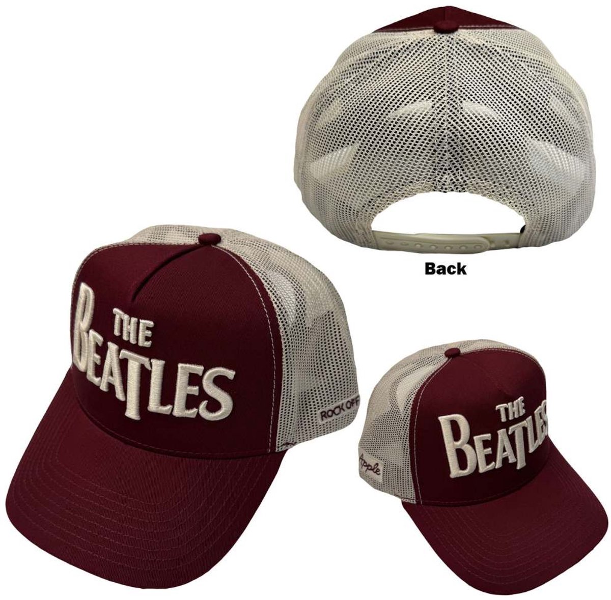 The Beatles - Drop T Logo & Apple Trucker pet - Rood/Creme