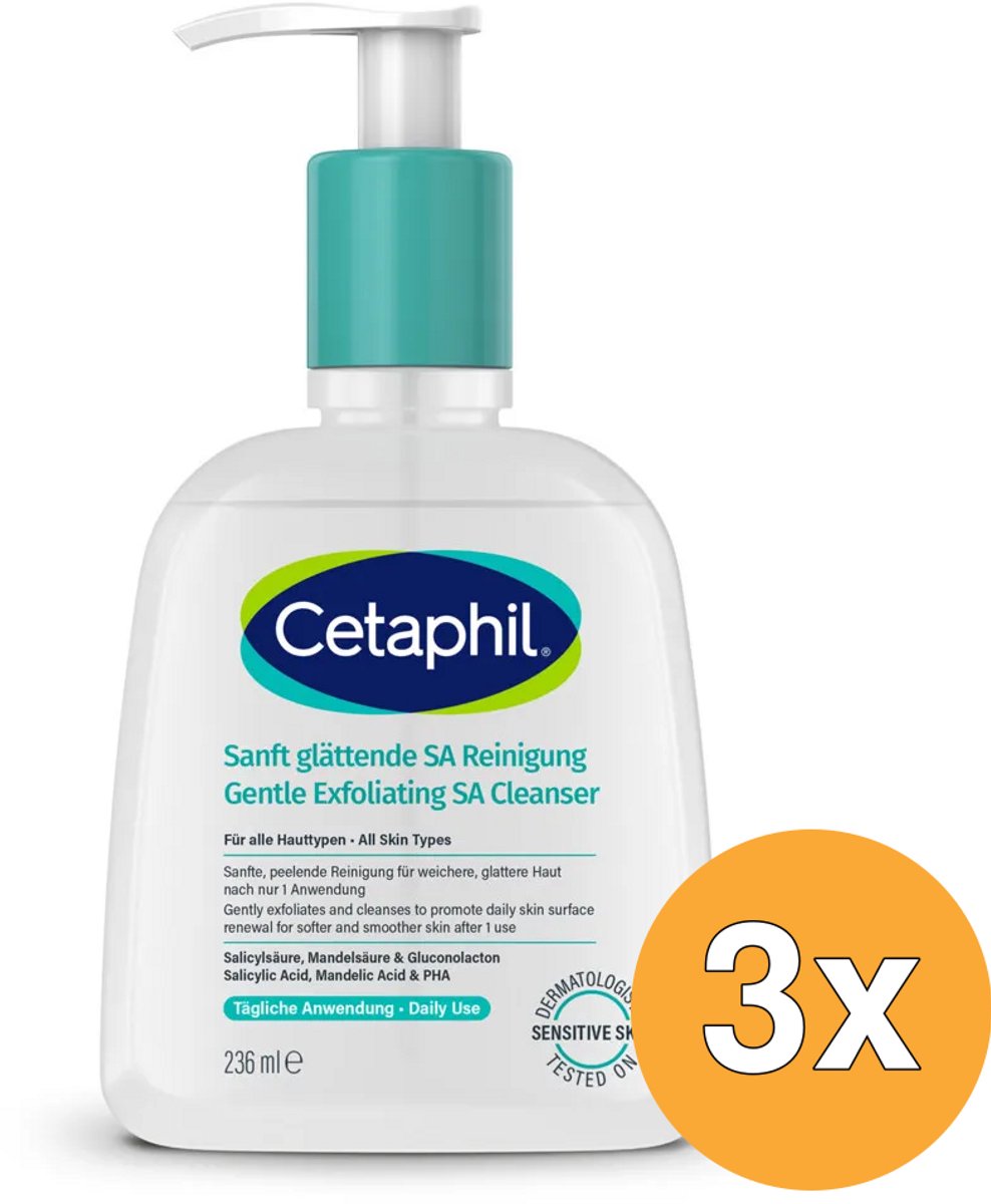 3x Cetaphil Gentle Exfoliating Cleanser (237 ml)