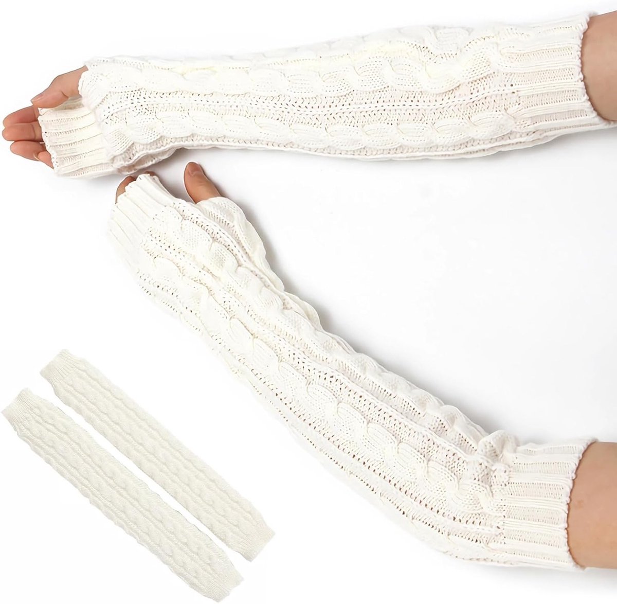 Warme Lange Vingerloze Winterhandschoenen voor Dames - Ideaal voor Koude Dagen, Comfortabel en Stijlvol
