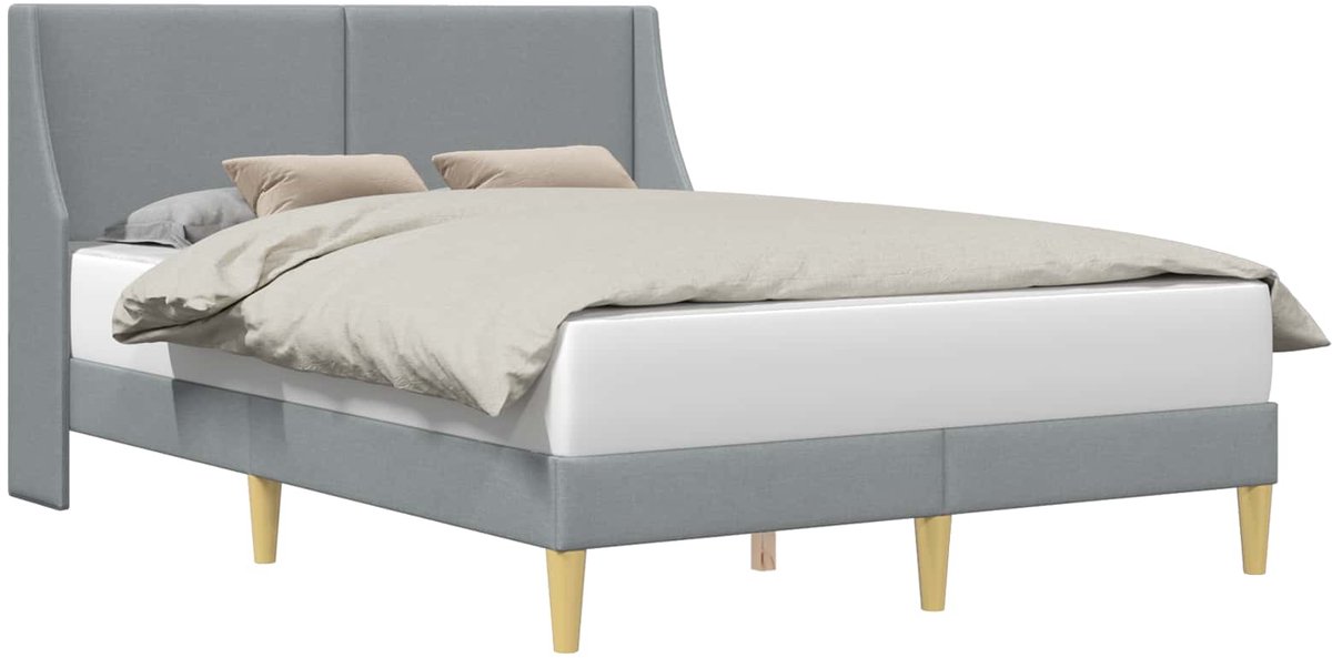 vidaXL - Bedframe - Effen - met - hoofdeinde - verbindingplaat