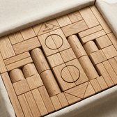 Woodzy Houten Blokkenset 60 Delig – FSC® Gecertificeerd – Montessori Speelgoed – Educatief Speelgoed 3+ Jaar – Naturel Hout – Grote Bouwset – Cadeau Kinderen