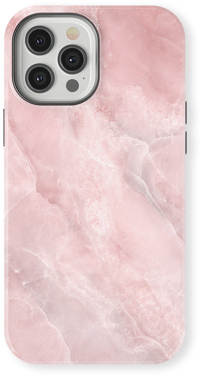 DripCase Hoesje geschikt voor iPhone 12 Pro Max Marmer | Marble Moods | Magnetisch Opladen | 2-in-1 Ontwerp | Luxe Marmeren Case geschikt voor iPhone 12 Pro Max Blush Marble