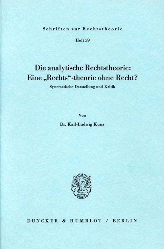 Die Analytische Rechtstheorie - cover