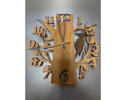 Wandklok boom met specht