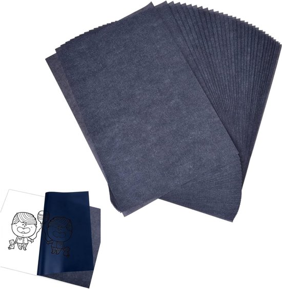 50 Vellen A4 Grafietpapier voor Overtekenen | Blauw Transferpapier voor Kunst, Hout en Canvas | Ideaal voor Kunstenaars en Hobbyisten