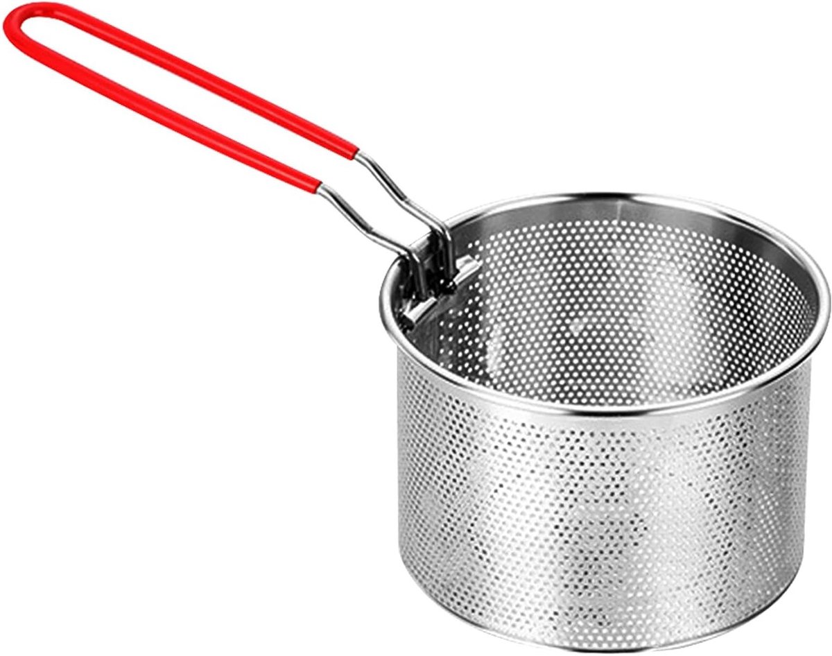 Praktische Frituurmand van RVS met Verwijderbare Handgreep voor Frietjes, Groenten en Snacks, Ideaal voor in de Keuken en Diepvriesgebruik