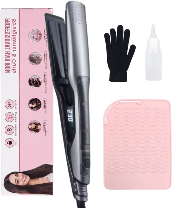Stoom Stijltang - Steampod - Stoomstijltangs - Brede Platen - Steam Active Care - Stijltang 2 in 1 - Krultang - Styler - Stoomtechnologie
