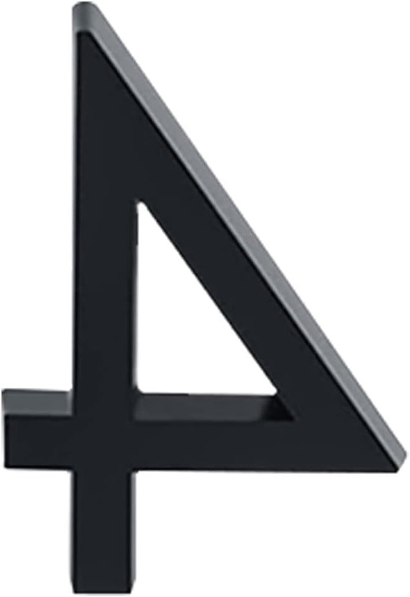 Moderne zelfklevende 3D huisnummers voor brievenbus en deur - Zwarte adresstickers voor woning, hotel en appartement - Nummer 5.4 cm