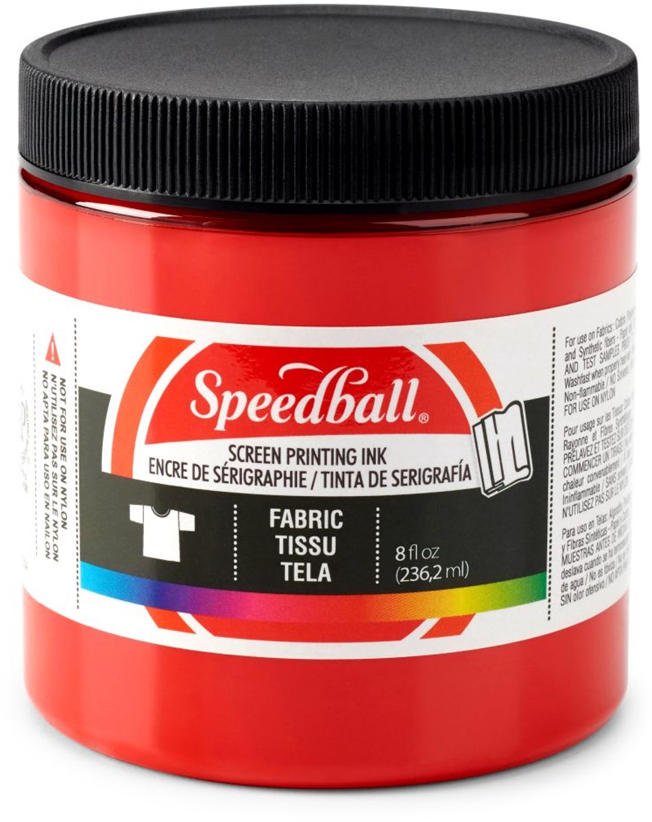 Fabric ink red screen printing -Speedball