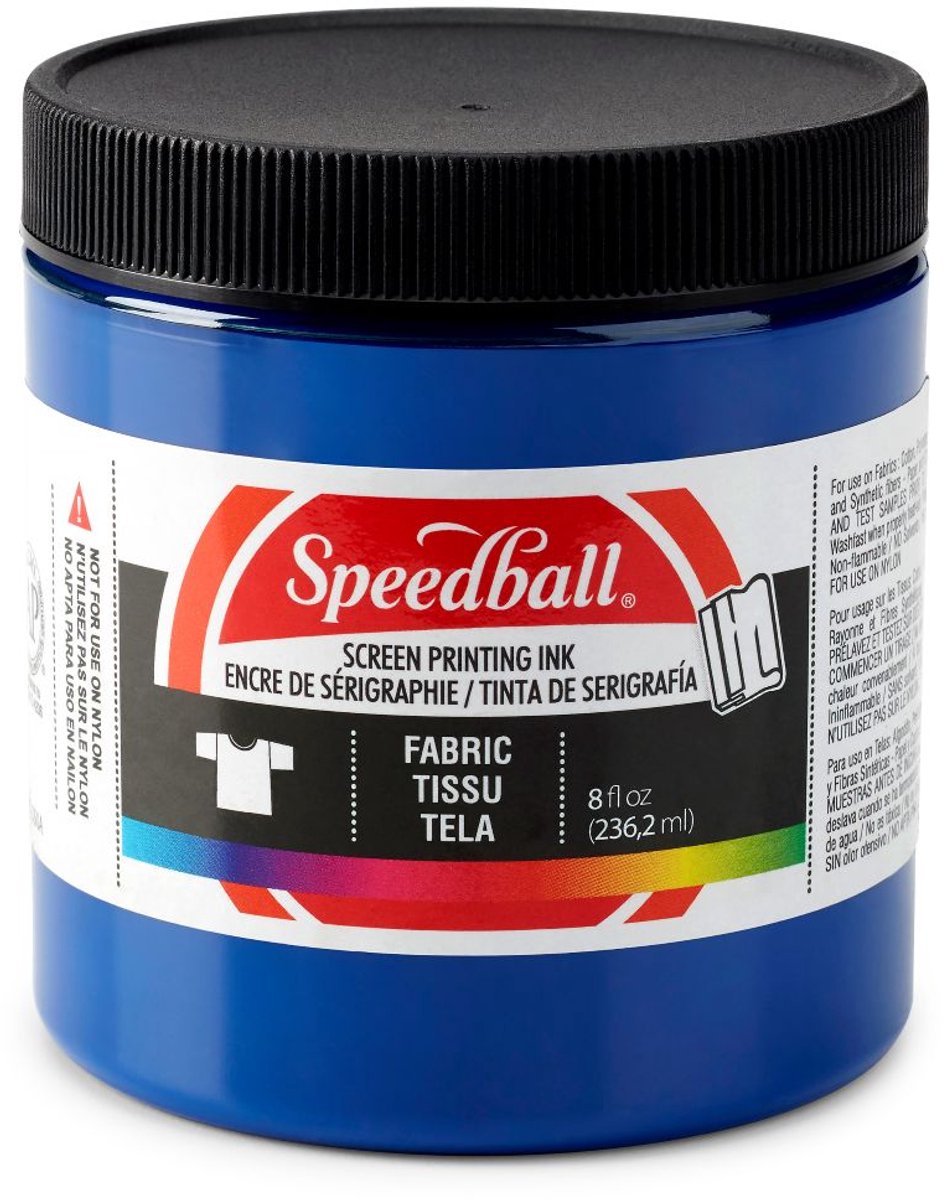 Fabric ink process cyan screen printing -Speedball