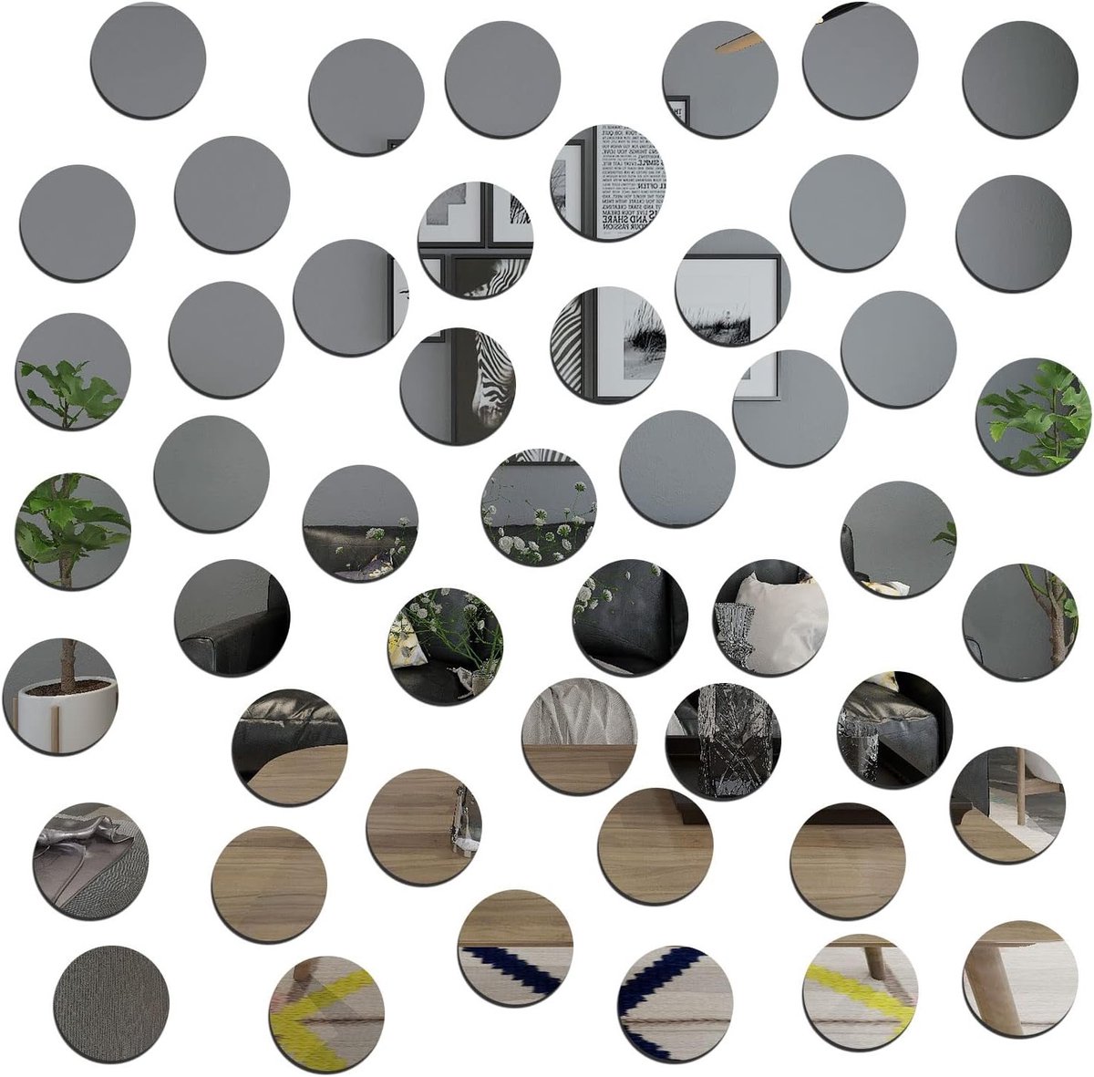 Ronde Zelfklevende Spiegels, 50 Stuks Acryl Wanddecoratie, 3D Spiegels voor Muur en Creatieve Knutselprojecten (3cm)