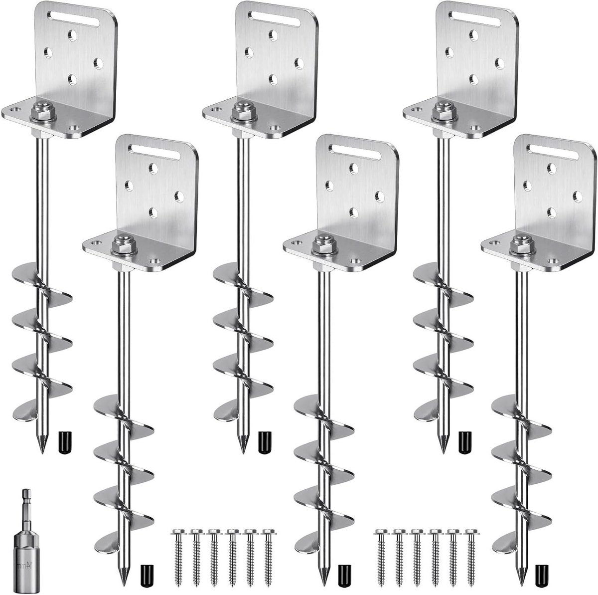 Grondankers - Haringen Schroeven - Vastzetten Buiten - Zware Belasting Spiraal - 50 cm Lengte