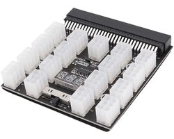 Winkel1 - Server Power Supply Breakout Board - 17 Ports - Geschikt voor mining - Zwart - 6 Pin - Adapter voor DPS-800GB en meer