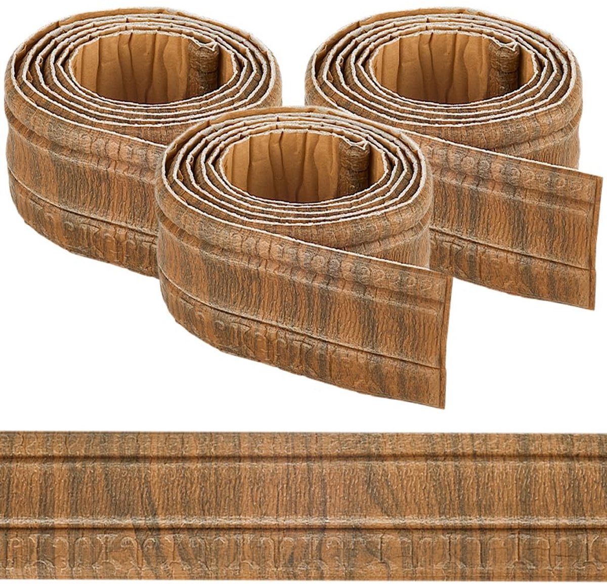 Winkel1 - Wallpaper Border - Peel and Stick - Flexibel en Zelfklevend - Camel Brown - 3D Skirting Board - Voor Hotel en Thuis - Foam